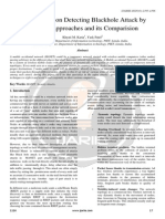 Survey paper on Detecting Blackhole Attack by different Approaches and its Comparision 