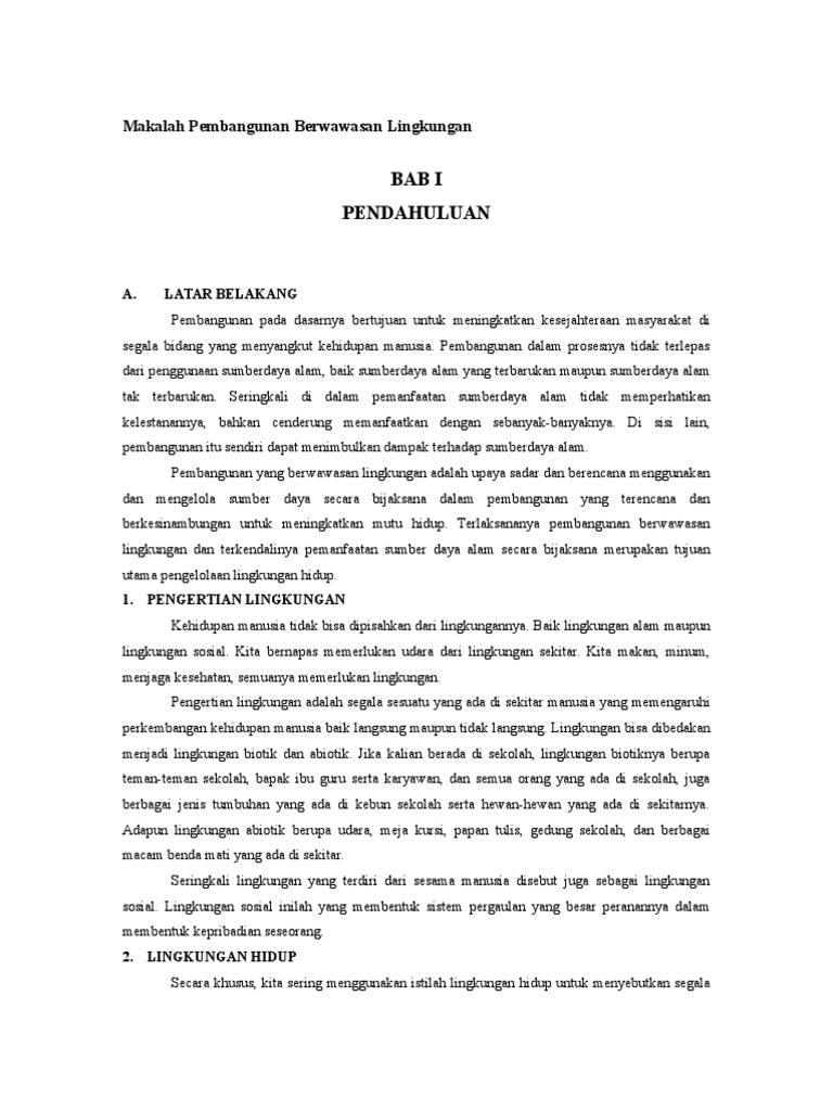 Makalah Pembangunan Berwawasan Lingkungan.doc