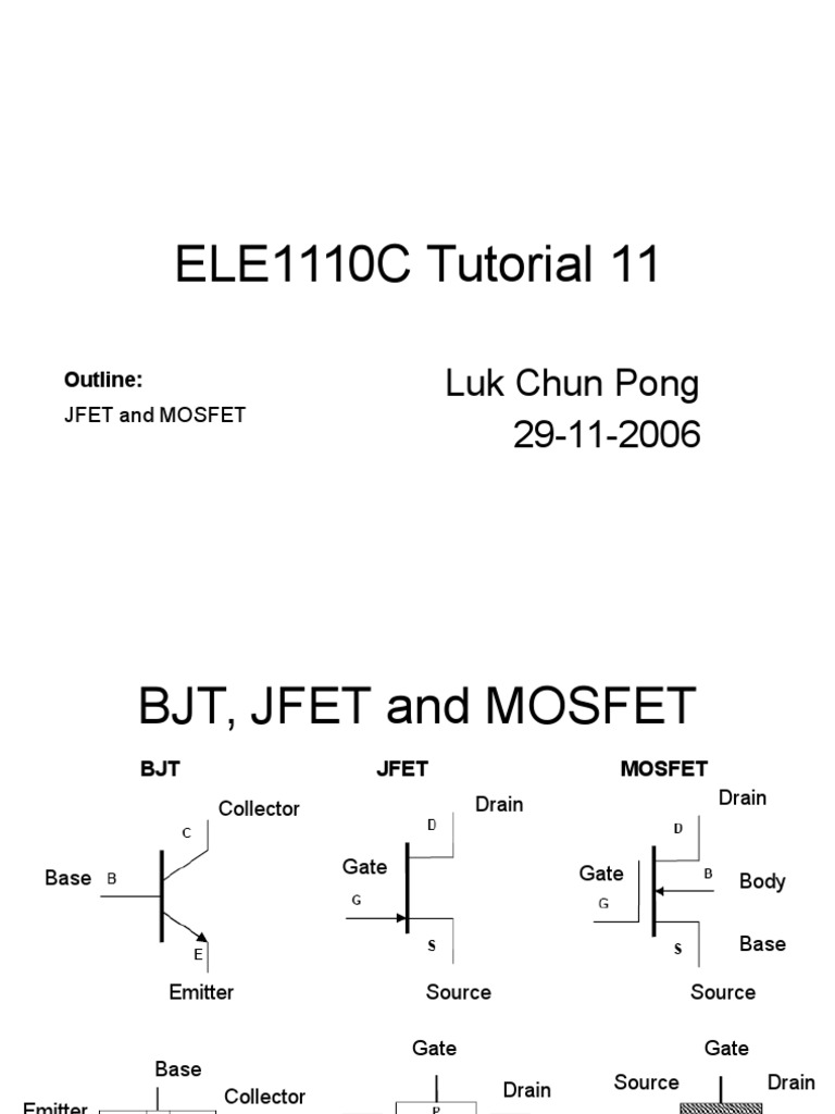 JFET and MOSFET.pptx Field Effect Transistor Mosfet