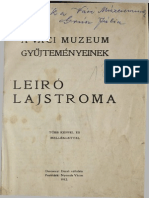 A Váci Múzeum Gyűjteményének Leíró Lajstroma