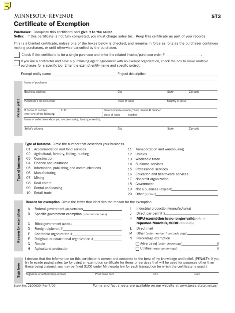 Certificate of Exemption PDF Tax Exemption Sales Taxes In The