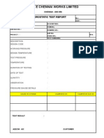 Ae & E Chennai Works Limited: Hydrostatic Test Report