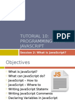 Tutorial 10: Programming With Javascript: Session 2: What Is Javascript?