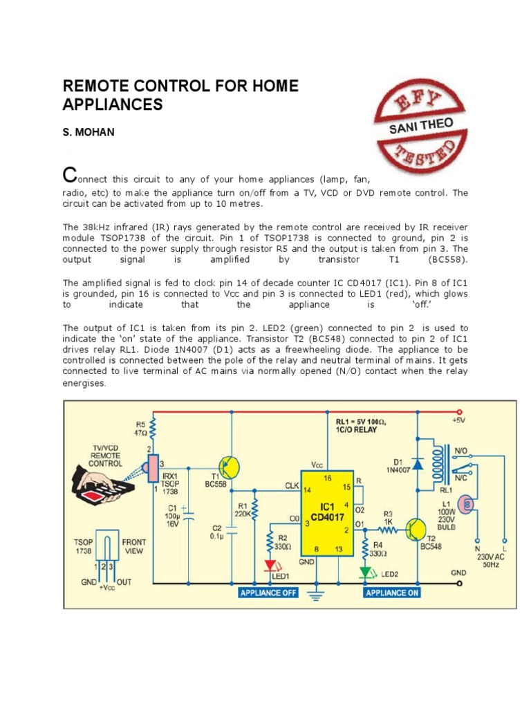 DIY Remote Control Circuit Guide | PDF | Technology & Engineering
