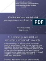 Fundamentarea Unei Decizii Manageriale Sectorul de Investi II