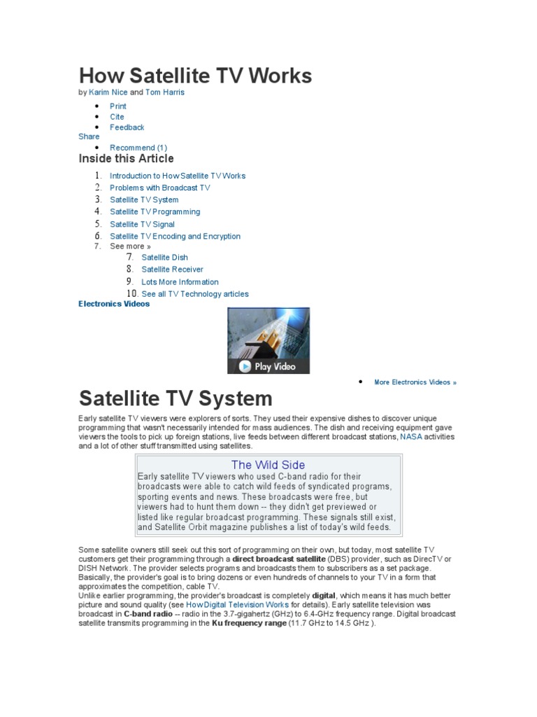 how satellite dish tv works