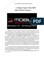 Security - A Major Topic of The 2013 Mobile World Congress: Section IV - Book Reviews and Conferences Analysis