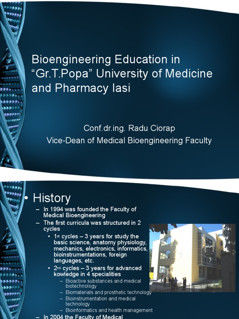 Bioengineering Education at Iasi University | PDF | Biological ...