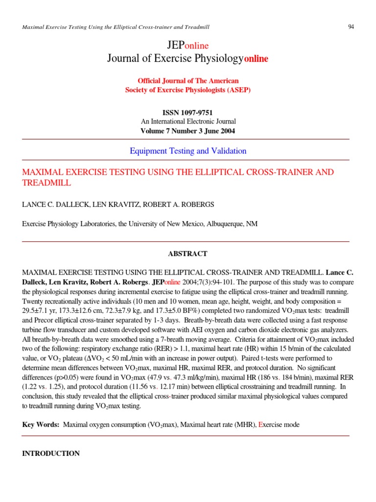 JEP Journal of Exercise Physiology Online PDF Physical Exercise