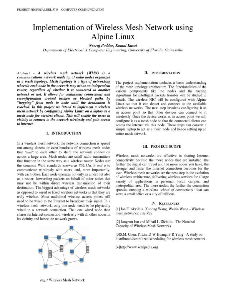 Project Proposal Eel 5718 - Computer Communication | PDF | Computer ...