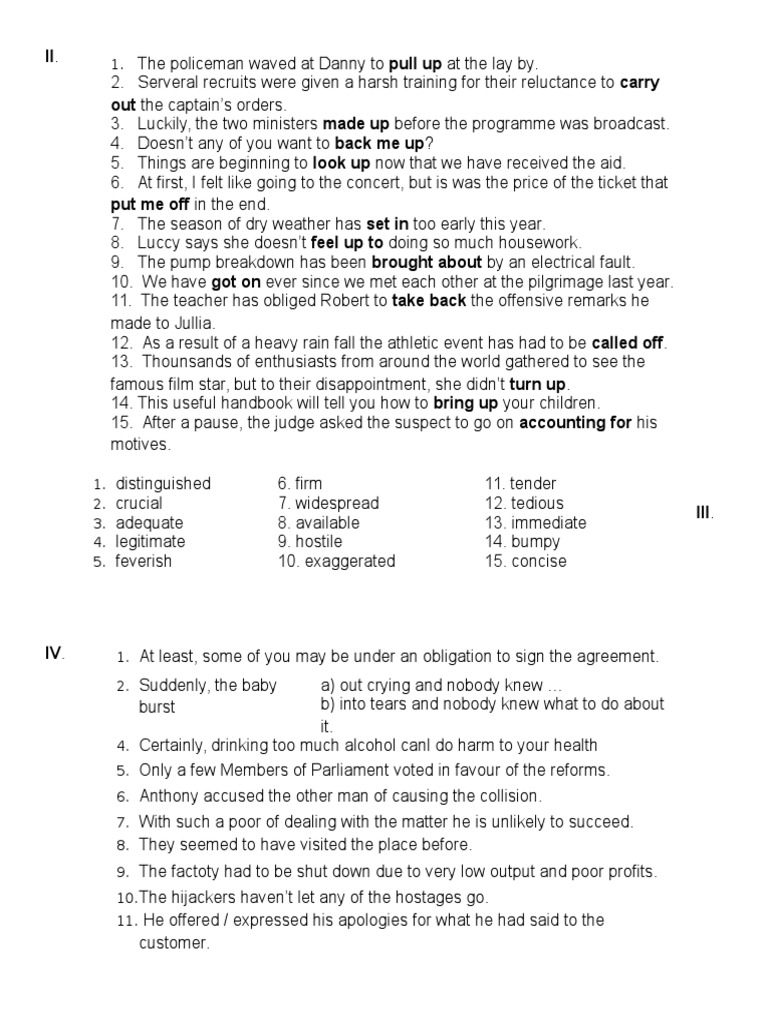 Answer Key To English Advanced Vocabulary and Structure Practice PDF