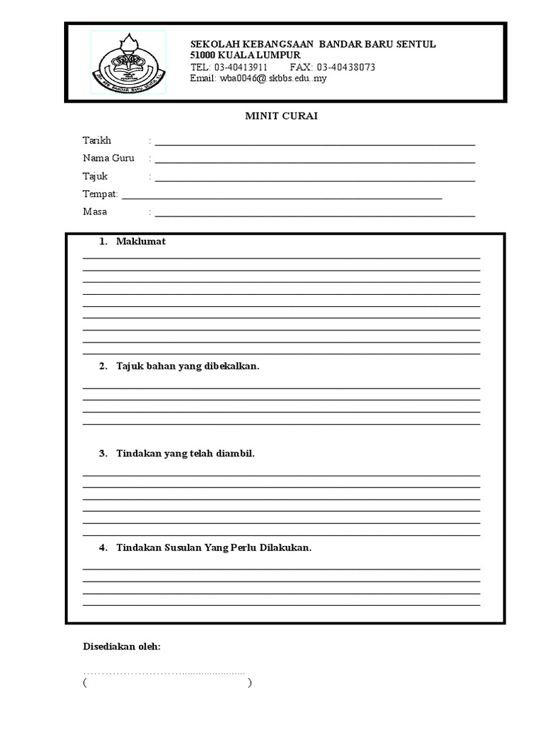 Format Minit Curai