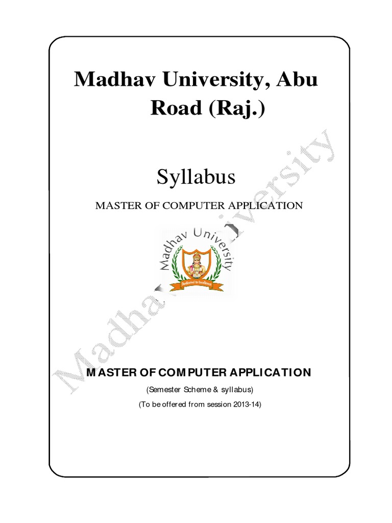 MCA Syllabus at Madhav University | PDF | Relational Database | C++