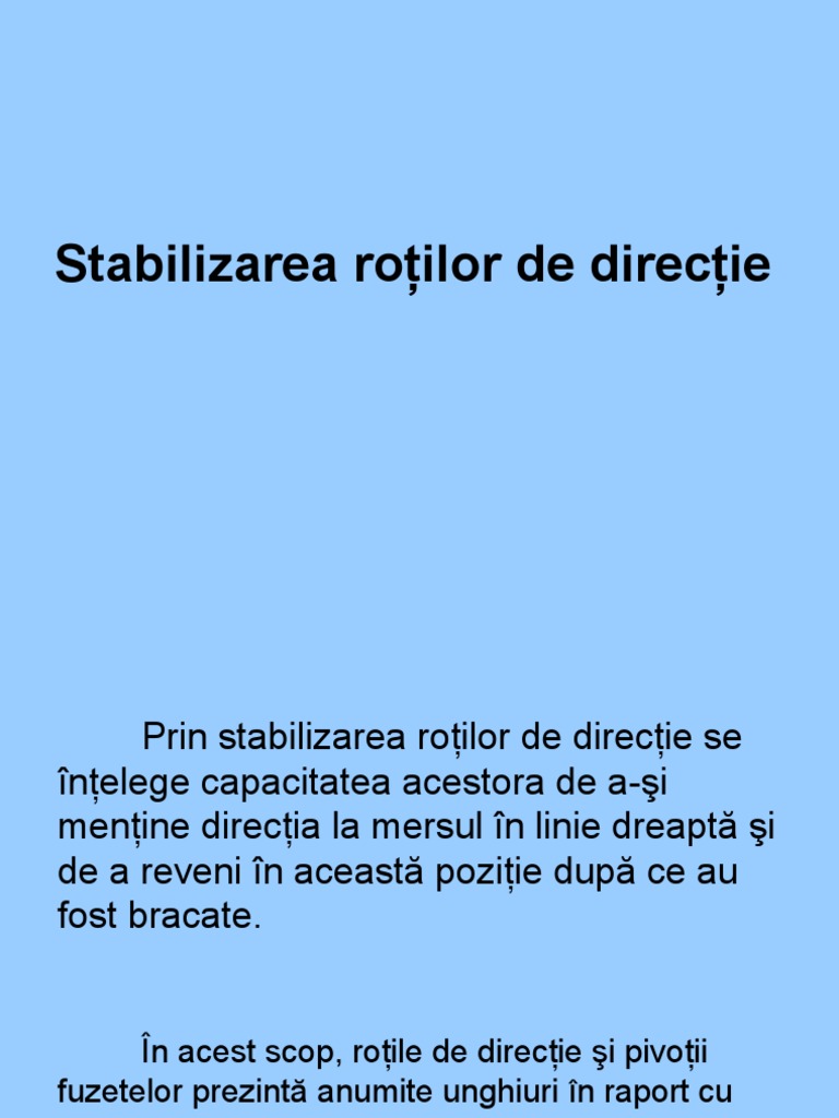 Curs 4-Mecanismul Sist de Directie, Unghiurile de Fuga | PDF