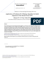 Application of Nonlinear H Filtering Algorithm For Initial Alignment of The Missile Borne SINS 2014 AASRI Procedia