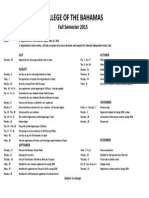 C.O.B. Academic Calendar 2015 Fall