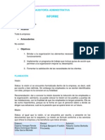 Informe de Auditoria Admnisitrativa -Semana 9