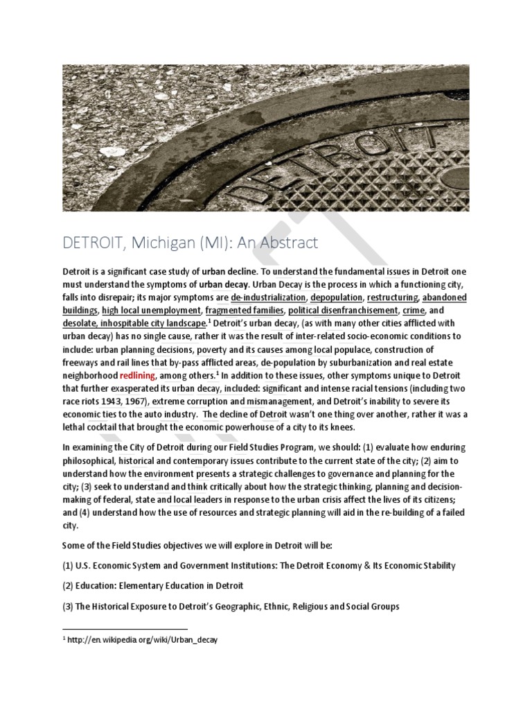 Detroit's Urban Decay and Rebirth Strategies | PDF | United Automobile ...