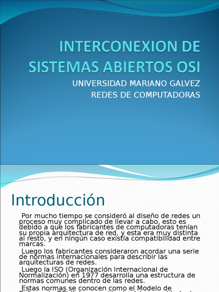 Interconexion de Sistemas Abiertos Osi | PDF | Modelo osi | Protocolos de  comunicaciones
