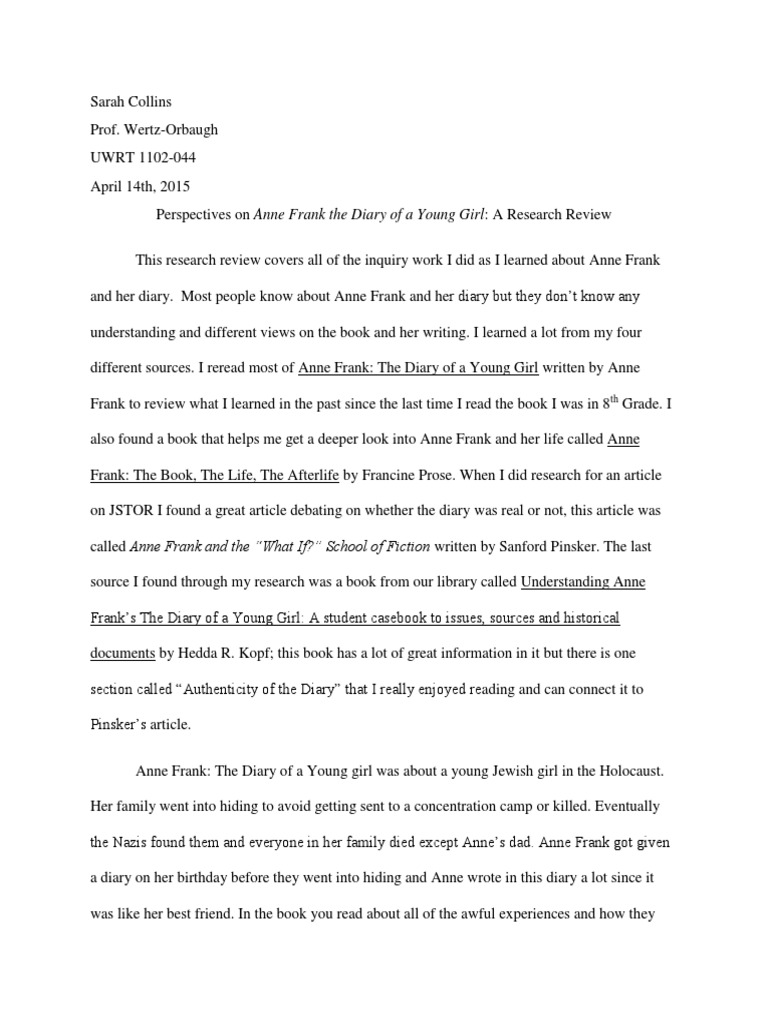 Реферат: Anne Frank Essay Research Paper The Diary