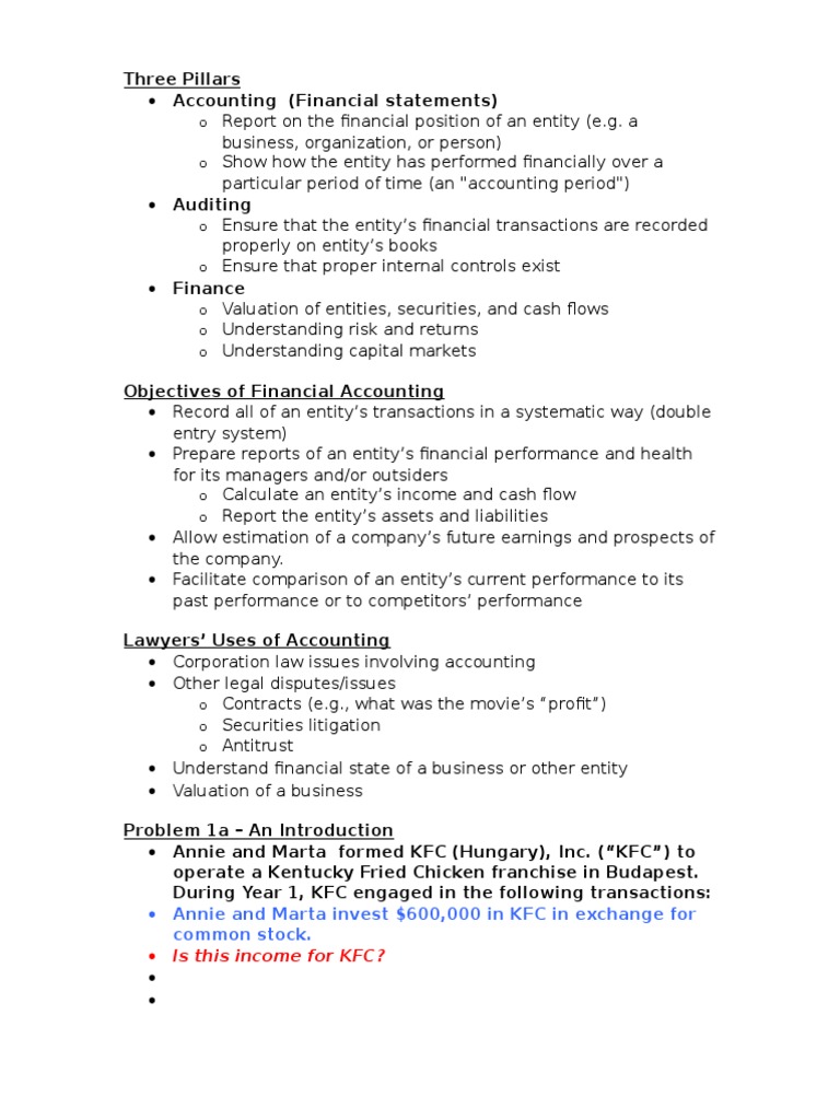Accounting For Lawyers Outline PDF Debits And Credits Generally