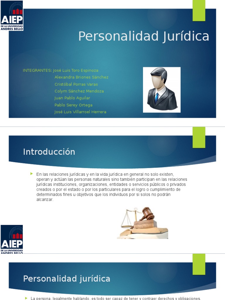 Personalidad jurídica Personalidad legal Derechos