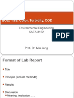 Lab Testing: BOD, TSS, Color, Turbidity, COD