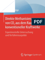 Direkte Methanisierung Von CO2 Aus Dem Rauchgas Konventioneller Kraftwerke - Experimentelle Untersuchung Und Verfahrensaspekte-Springer Spektrum