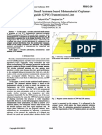 Circular Polarized Small Antenna Based Metamaterial Coplanar Waveguide (CPW) Transmission Line