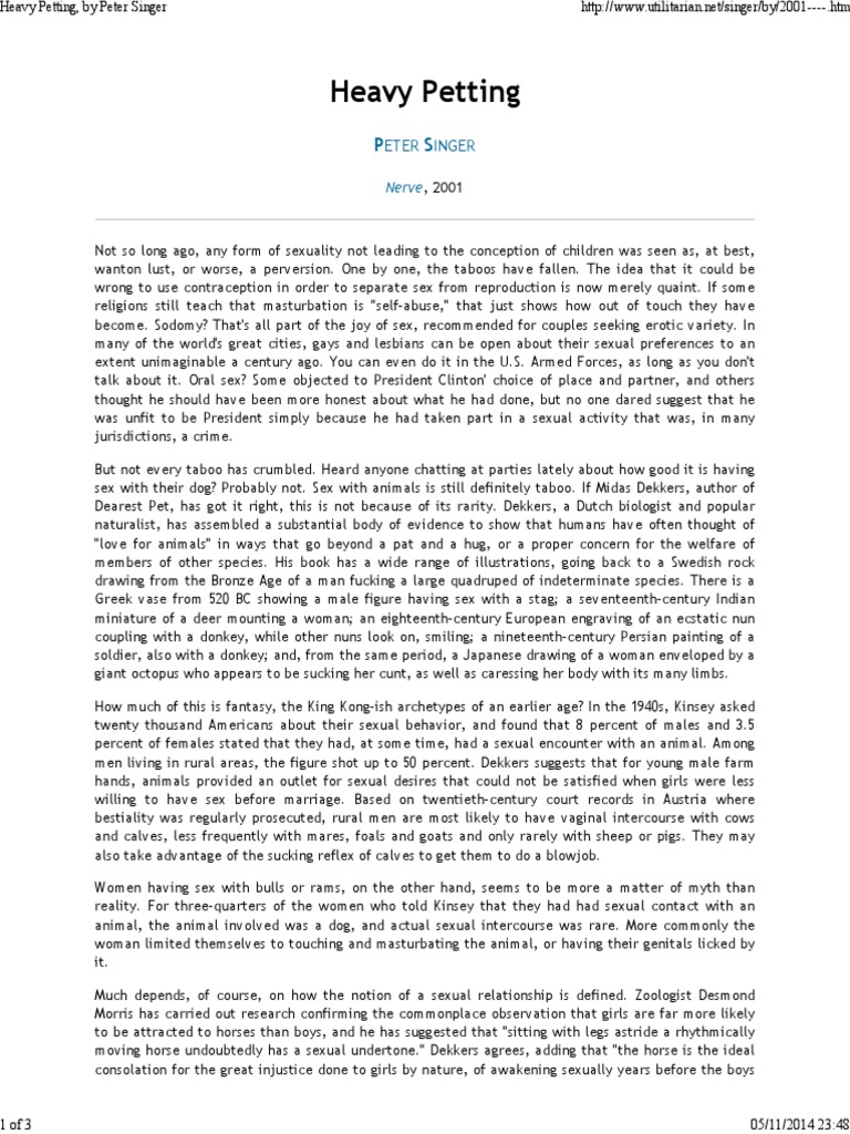 Understanding Heavy Petting PDF Orangutan Zoophilia