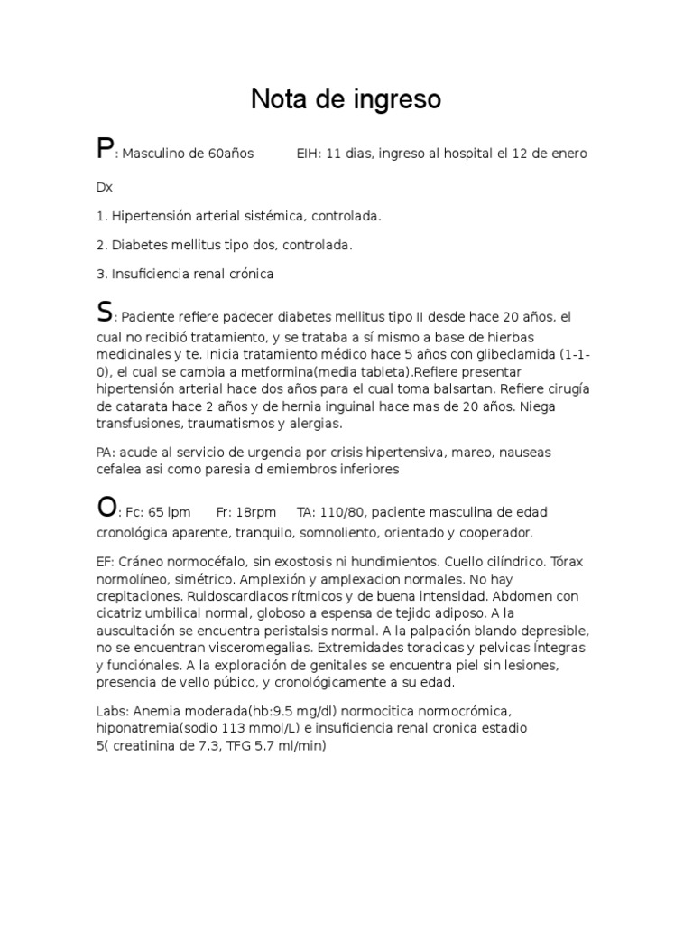 PSOAP | PDF | Diabetes mellitus | Riñón