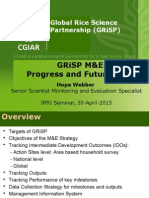 Global Rice Science Partnership (GRiSP) Monitoring and Evaluation System For Results Based Management: Progress and Future Plans
