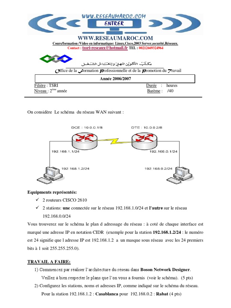 Configuration réseau Cisco et sécurité | PDF | Adresse IP | Routeur