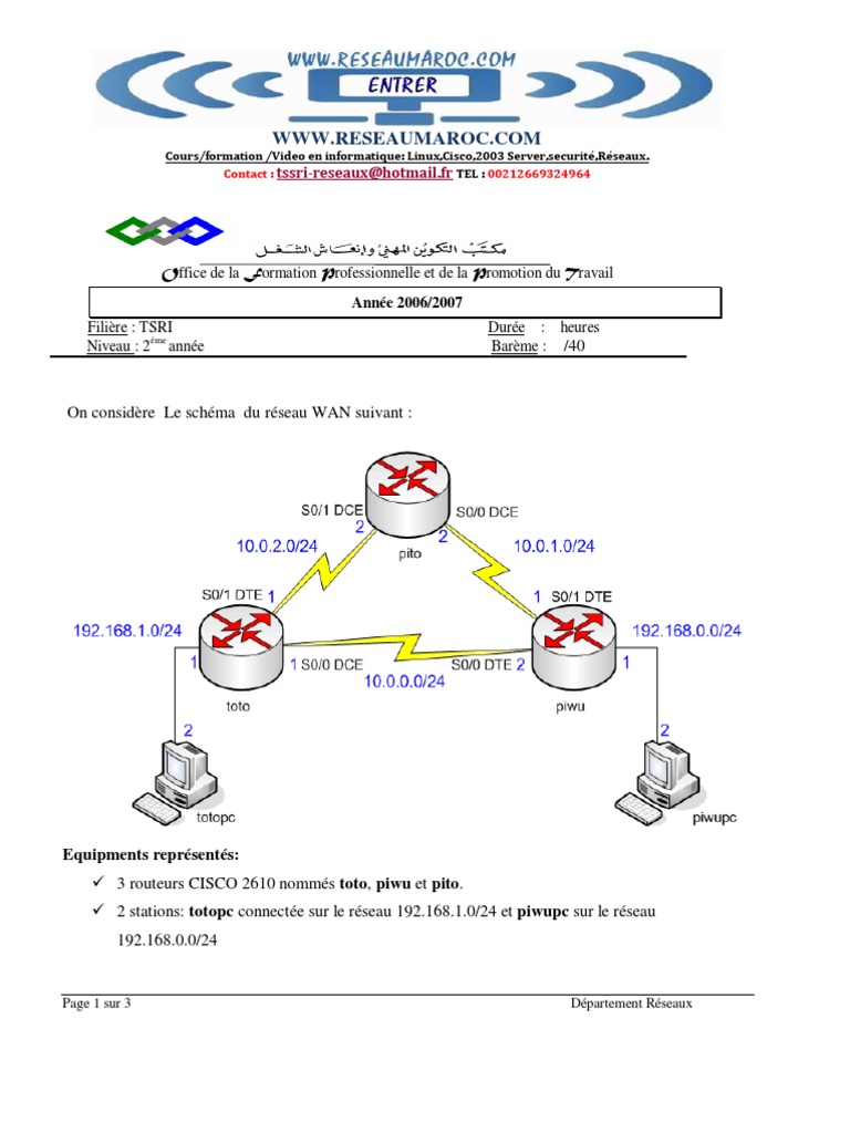 Configuration Réseau Cisco et Sécurité | PDF | Routeur | Réseau ...