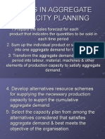 Steps in Aggregate Capacity Planning