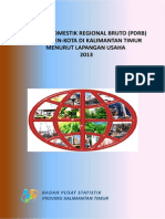 Produk Domestik Regional Bruto Pdrb Kabupaten Kota Di Kalimantan Timur Menurut Lapangan Usaha 2013
