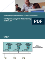 Configuring Layer 3 Redundancy With VRRP and GLBP: Implementing High Availability in A Campus Environment