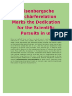 Heisenbergsche Unschärferelation Marks The Dedication For The Scientific Pursuits in Us