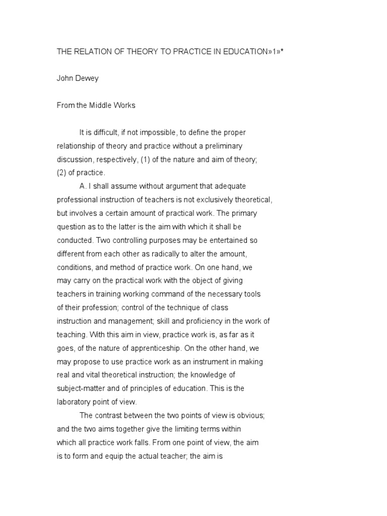 Concepts On Theory To Practice | PDF