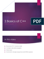 2.basics of C++: - Ranjith Kumar