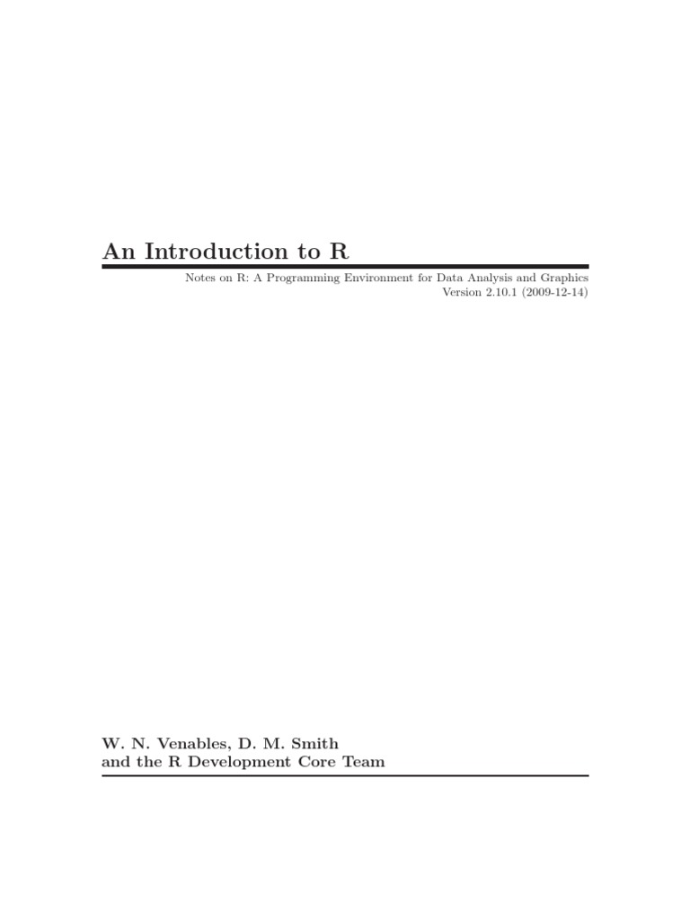 An Introduction To R | PDF | R (Programming Language) | Array Data ...