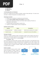 C Day - 2 Topics Covered 1. Pointers 2. Structures 3. Unions 1.0 Introduction To Pointers