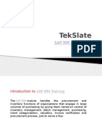 Tekslate: Sap MM Online Training