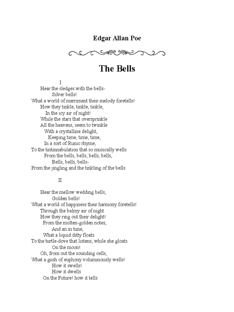 Edgar Allan Poe The Bells PDF Poetry