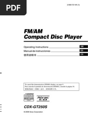 Sony xplod car radio manual