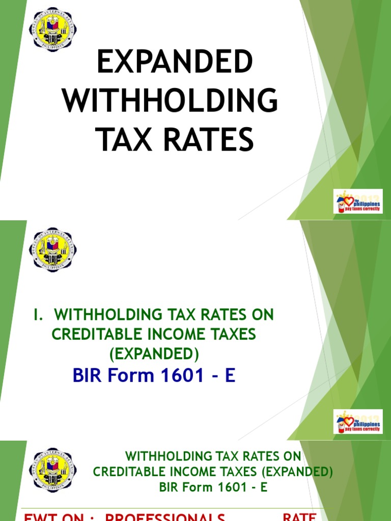 Withholding Tax Rates | PDF | Withholding Tax | Income Tax