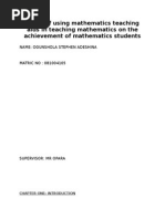 Effect of Using Mathematics Teaching Aids in Teaching Mathematics On The Achievement of Mathematics Students