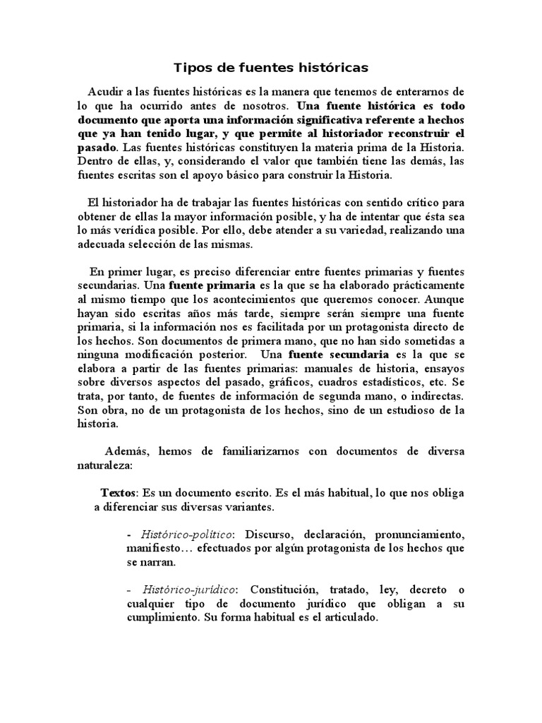 Tipos de fuentes historicas Mapa Histograma