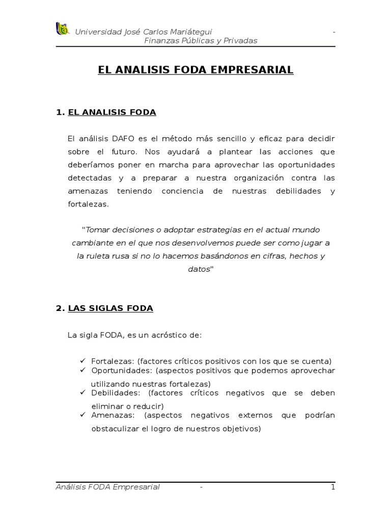 Analisis Foda Empresarial | PDF