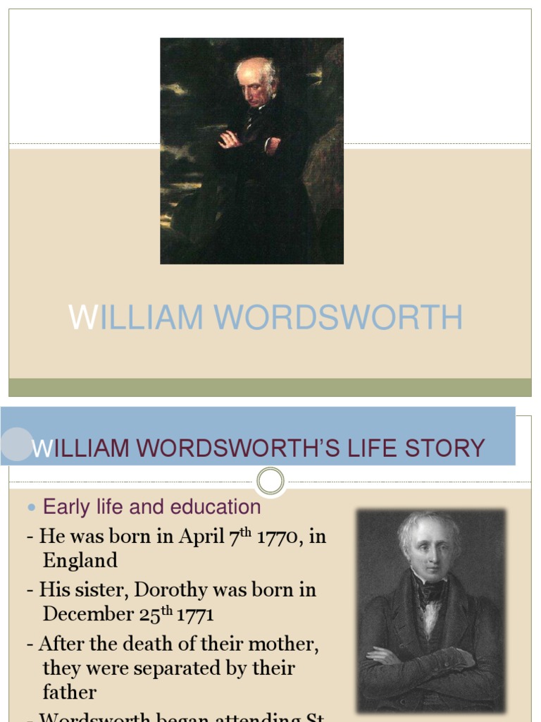 William Wordsworth: Life and Poetry | PDF | William Wordsworth ...